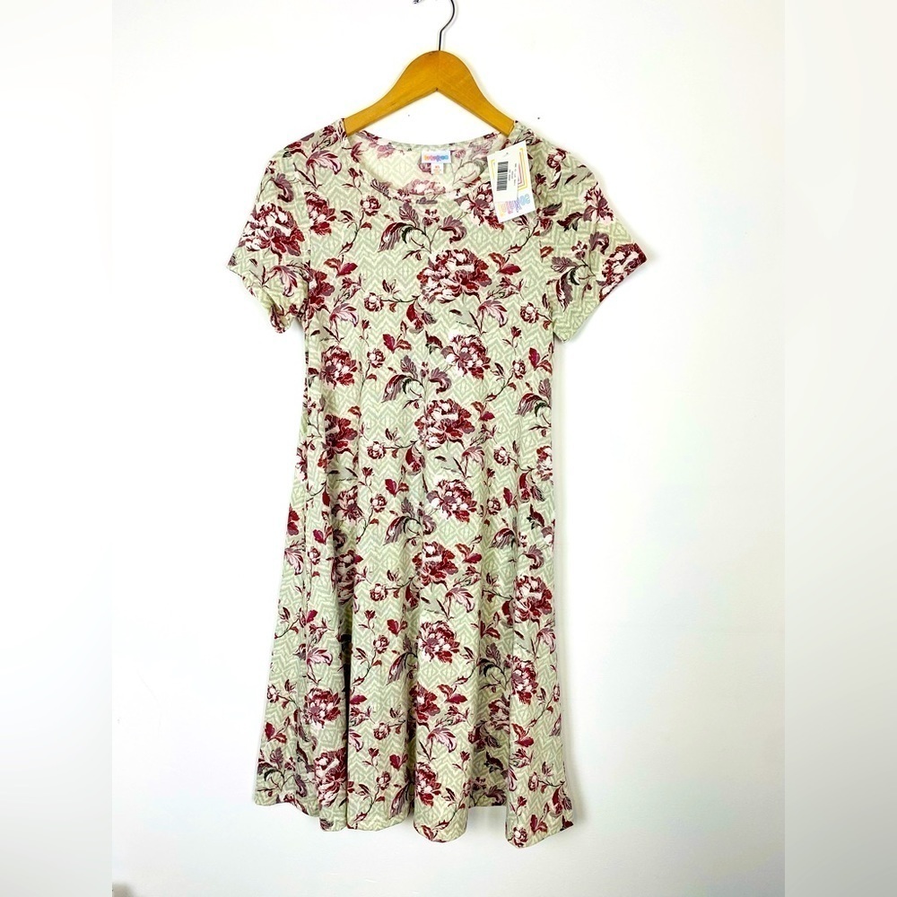NWT LuLaRoe Jessie Dress Size XS Floral, Pockets, Short Sleeve Swing Dress